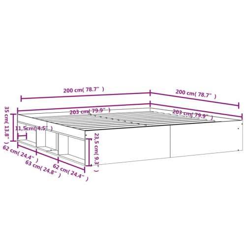 Okvir za krevet smeđi hrast 200 x 200 cm - Smeđi hrast 200 x 200 cm Cijena