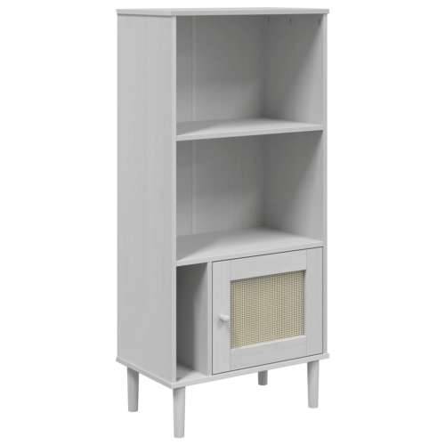 Regal za knjige SENJA izgled ratana bijeli 60x35x130cm borovina - Bijela 1 Cijena
