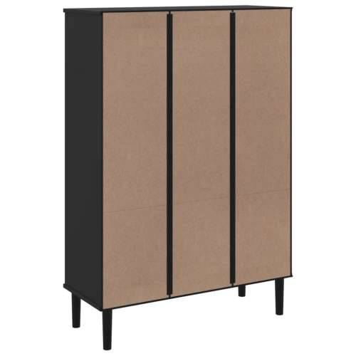 Regal za knjige SENJA izgled ratana crni 90x35x130 cm borovina - Crna 1 Cijena