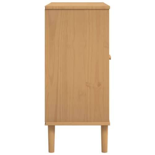 Komoda SENJA smeđa izgled ratana 80x35x80 cm masivna borovina - Smeđa 1 Cijena