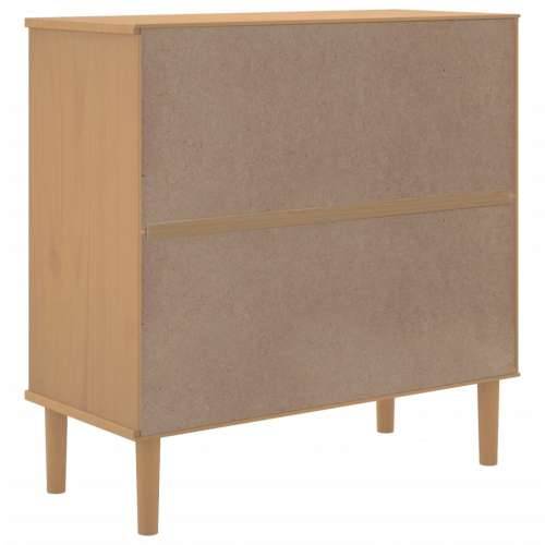 Komoda SENJA smeđa izgled ratana 80x35x80 cm masivna borovina - Smeđa 1 Cijena