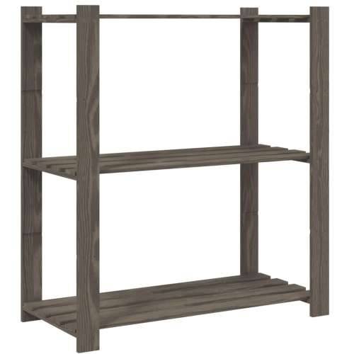 Stalak za pohranu 3 razina sivi 80x38x90 cm masivna borovina - Siva 80 x 38 x 90 cm 1 Cijena