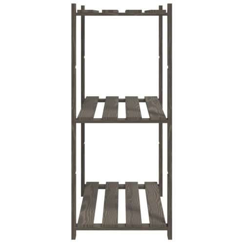 Stalak za pohranu 3 razina sivi 80x38x90 cm masivna borovina - Siva 80 x 38 x 90 cm 1 Cijena