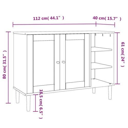 Komoda SENJA bijela izgled ratana 112x40x80 cm masivna borovina - Bijela 1 Cijena