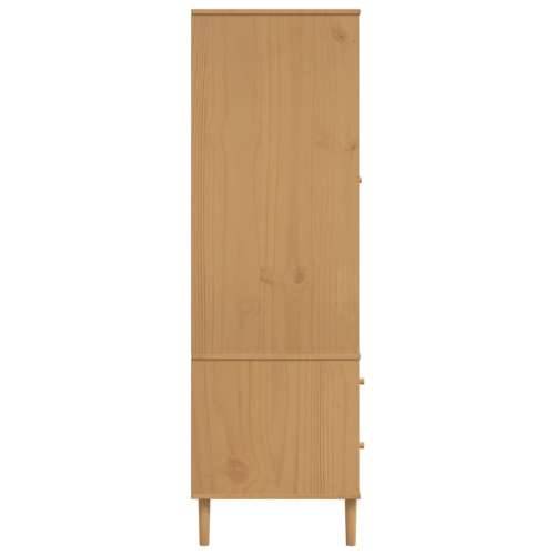 Komoda SENJA smeđa izgled ratana 90x55x175 cm masivna borovina - Smeđa 1 Cijena