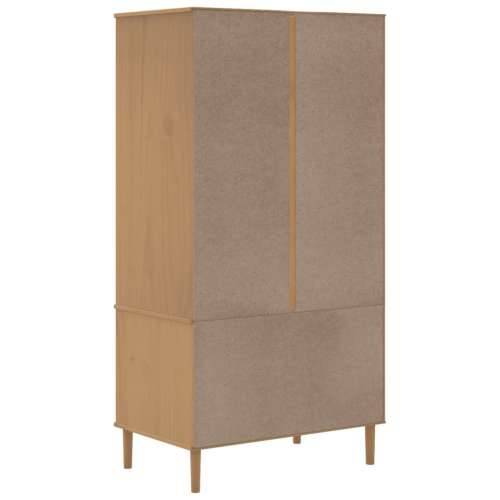 Komoda SENJA smeđa izgled ratana 90x55x175 cm masivna borovina - Smeđa 1 Cijena