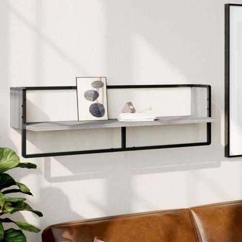 Zidna polica s prečkom boja hrasta sonome 100x25x30 cm - Sivi hrast sonoma 100 x 25 x 30 cm 1 Cijena