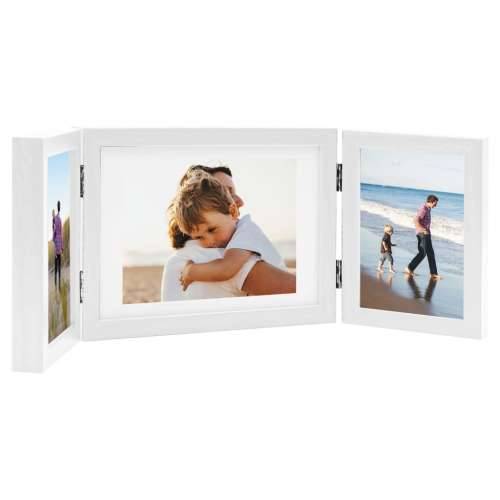 Trodijelni okvir za fotografije bijeli 22x15 cm + 2x (10x15 cm) Cijena