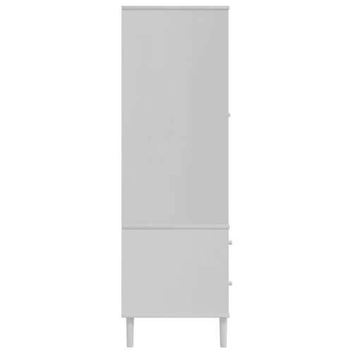 Komoda SENJA bijela izgled ratana 90x55x175 cm masivna borovina - Bijela 1 Cijena