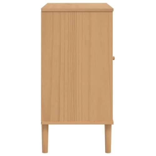 Komoda SENJA smeđa izgled ratana 80x40x80cm masivna borovina - Smeđa 1 Cijena