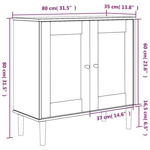 Komoda SENJA bijela izgled ratana 80x35x80 cm masivna borovina - Bijela 1 Cijena