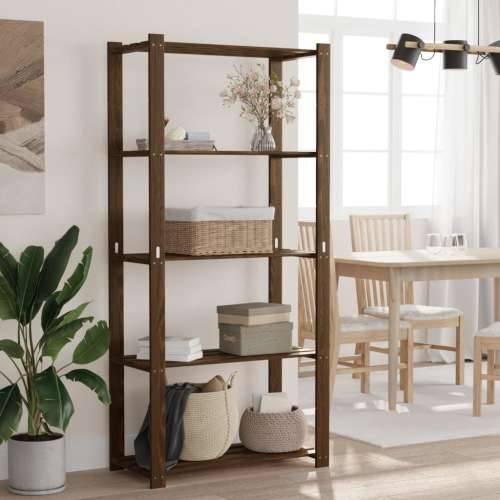 Stalak za pohranu 5 razina smeđi 80x38x170 cm masivna borovina - Smeđa 80 x 38 x 170 cm 1 Cijena
