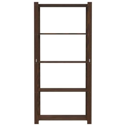 Stalak za pohranu 5 razina smeđi 80x38x170 cm masivna borovina - Smeđa 80 x 38 x 170 cm 1 Cijena