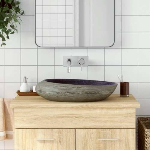 Nadgradni Lavabo - Umivaonik ljubičasto-siv ovalni 59x40x14 cm keramički - Ljubičasta 59 x 40 x 14 cm Cijena