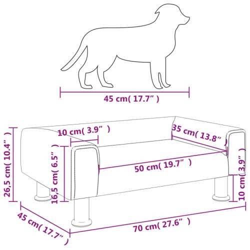 Krevet za pse svjetlosivi 70x45x26,5 cm baršunasti Cijena