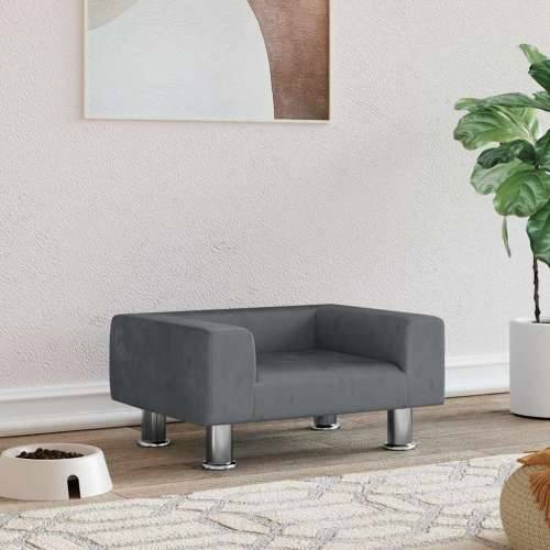 Krevet za pse tamnosivi 50x40x26,5 cm baršunasti - Tamno siva 50 x 40 x 26.5 cm Cijena