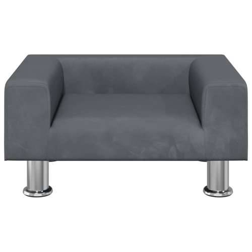 Krevet za pse tamnosivi 50x40x26,5 cm baršunasti - Tamno siva 50 x 40 x 26.5 cm Cijena