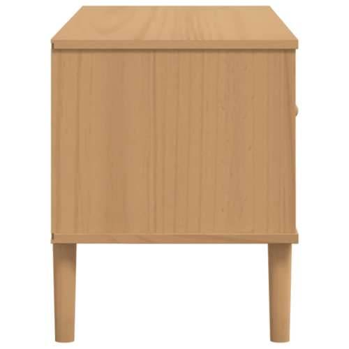 TV ormarić SENJA izgled ratana smeđi 106x40x49 cm od borovine - Smeđa 1 Cijena