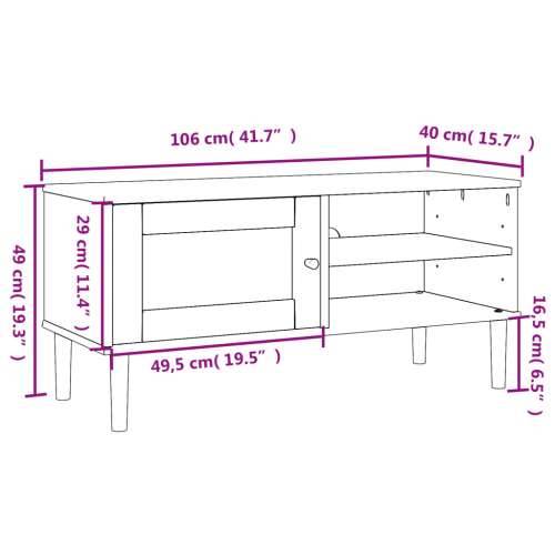 TV ormarić SENJA izgled ratana smeđi 106x40x49 cm od borovine - Smeđa 1 Cijena