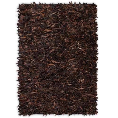 Čupavi tepih od prave kože 190x280 cm smeđi Cijena