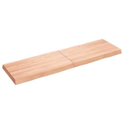 Stolna ploča svjetlosmeđa 140x40x(2-6) cm obrađena hrastovina - Svjetlosmeđa 140 x 40 x 6 cm 1 Cijena