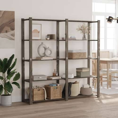 Stalak za pohranu 5 razina sivi 170x38x170 cm masivna borovina - Siva 170 x 38 x 170 cm 1 Cijena