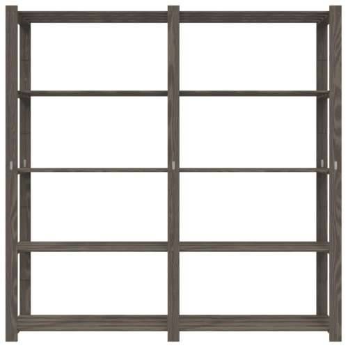 Stalak za pohranu 5 razina sivi 170x38x170 cm masivna borovina - Siva 170 x 38 x 170 cm 1 Cijena