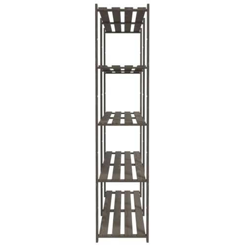 Stalak za pohranu 5 razina sivi 170x38x170 cm masivna borovina - Siva 170 x 38 x 170 cm 1 Cijena