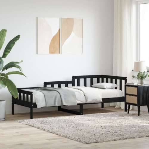 Dnevni ležaj crni 80 x 200 cm od masivne borovine - Crna 80 x 200 cm Cijena