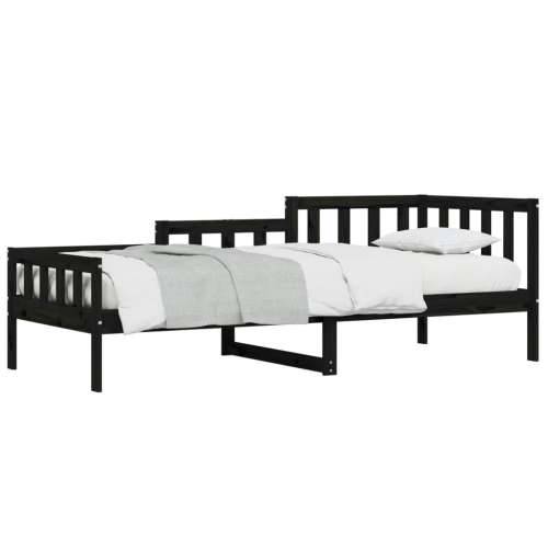 Dnevni ležaj crni 80 x 200 cm od masivne borovine - Crna 80 x 200 cm Cijena
