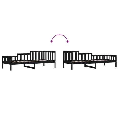Dnevni ležaj crni 80 x 200 cm od masivne borovine - Crna 80 x 200 cm Cijena