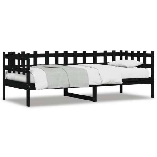 Dnevni ležaj crni 90 x 200 cm od masivne borovine - Crna 90 x 200 cm Cijena
