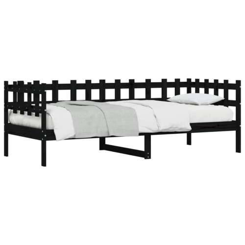 Dnevni ležaj crni 90 x 200 cm od masivne borovine - Crna 90 x 200 cm Cijena