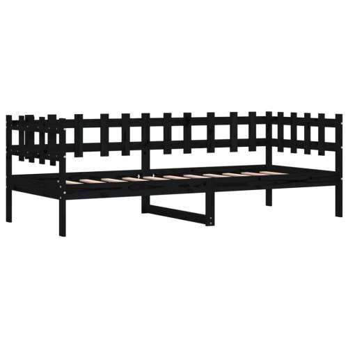 Dnevni ležaj crni 90 x 200 cm od masivne borovine - Crna 90 x 200 cm Cijena