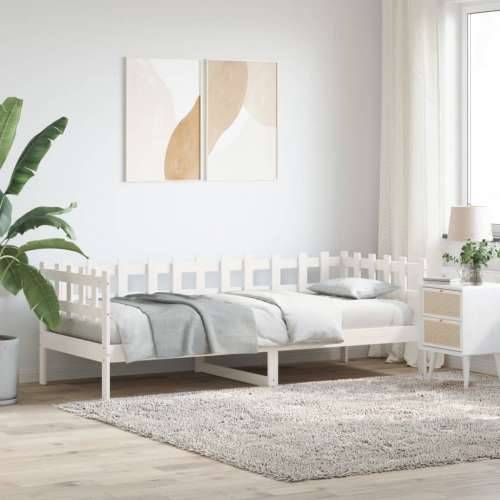 Dnevni krevet bez madraca bijeli 90 x 190 cm masivna borovina - Bijela 90 x 190 cm Cijena