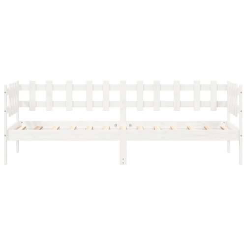 Dnevni krevet bez madraca bijeli 90 x 190 cm masivna borovina - Bijela 90 x 190 cm Cijena