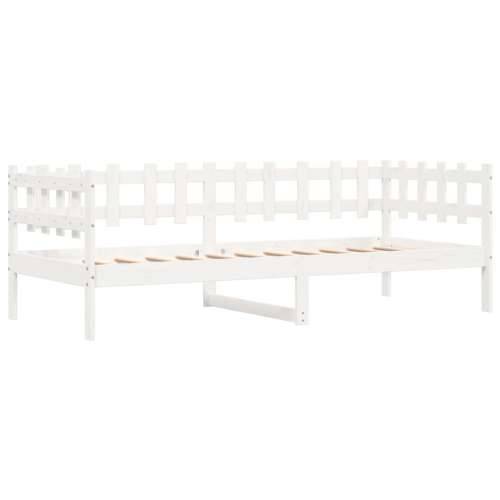 Dnevni krevet bez madraca bijeli 90 x 190 cm masivna borovina - Bijela 90 x 190 cm Cijena