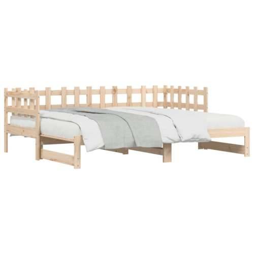Dnevni ležaj na izvlačenje 2 x (90 x 200) cm masivna borovina - Prirodna 90 x 200 cm Cijena