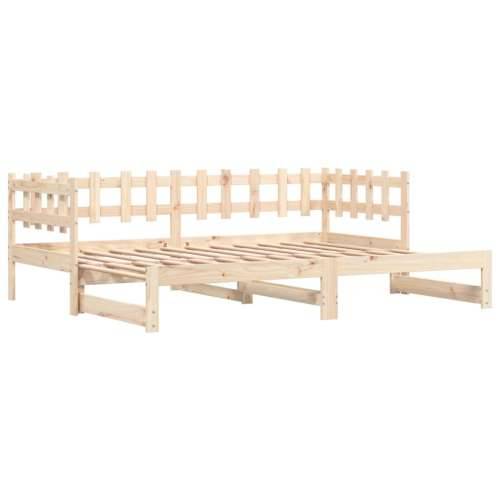 Dnevni ležaj na izvlačenje 2 x (90 x 200) cm masivna borovina - Prirodna 90 x 200 cm Cijena