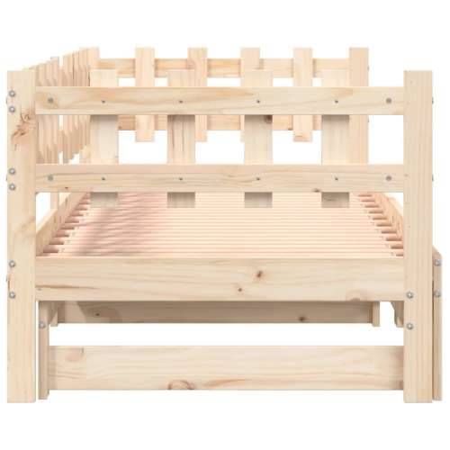Dnevni ležaj na izvlačenje 2 x (90 x 200) cm masivna borovina - Prirodna 90 x 200 cm Cijena