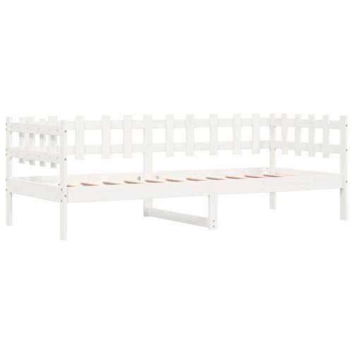 Dnevni krevet bez madraca bijeli 80 x 200 cm masivna borovina - Bijela 80 x 200 cm Cijena