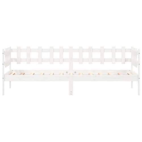 Dnevni krevet bez madraca bijeli 90 x 200 cm masivna borovina - Bijela 90 x 200 cm Cijena