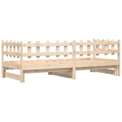 Dnevni ležaj na izvlačenje 2x (80 x 200) cm od masivne borovine - Prirodna 80 x 200 cm Cijena