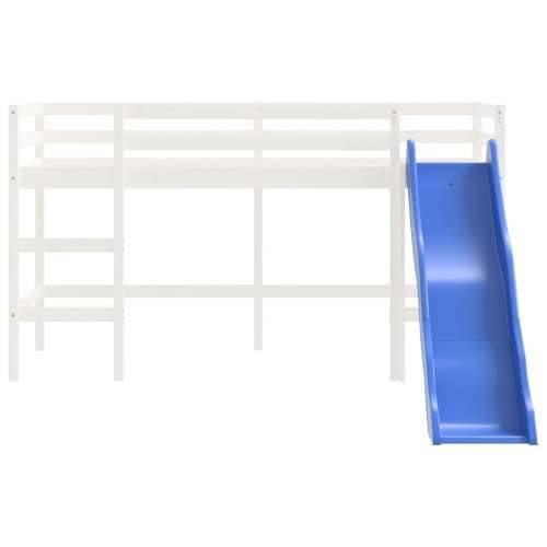 Dječji krevet na kat s toboganom bijeli 90x200 cm od borovine - Bijela 90 x 200 cm Cijena