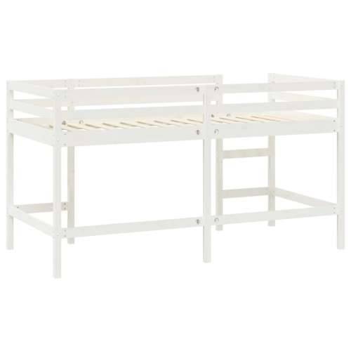 Dječji krevet na kat s ljestvama bijeli 80 x 200 cm od borovine - Bijela 80 x 200 cm Cijena