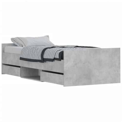 Okvir kreveta s uzglavljem i podnožjem boja betona 90x190 cm - Beton siva 90 x 190 cm Cijena
