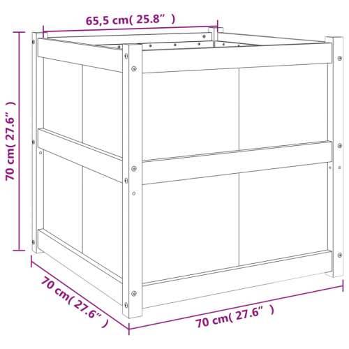 Vrtna sadilica bijela 70 x 70 x 70 cm od masivne borovine - Bijela 1 Cijena