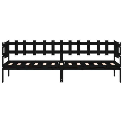 Dnevni ležaj crni 80 x 200 cm od masivne borovine - Crna 80 x 200 cm Cijena