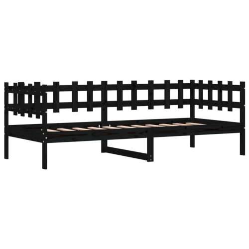 Dnevni ležaj crni 80 x 200 cm od masivne borovine - Crna 80 x 200 cm Cijena