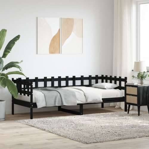 Dnevni ležaj crni 90 x 190 cm od masivne borovine - Crna 90 x 190 cm Cijena